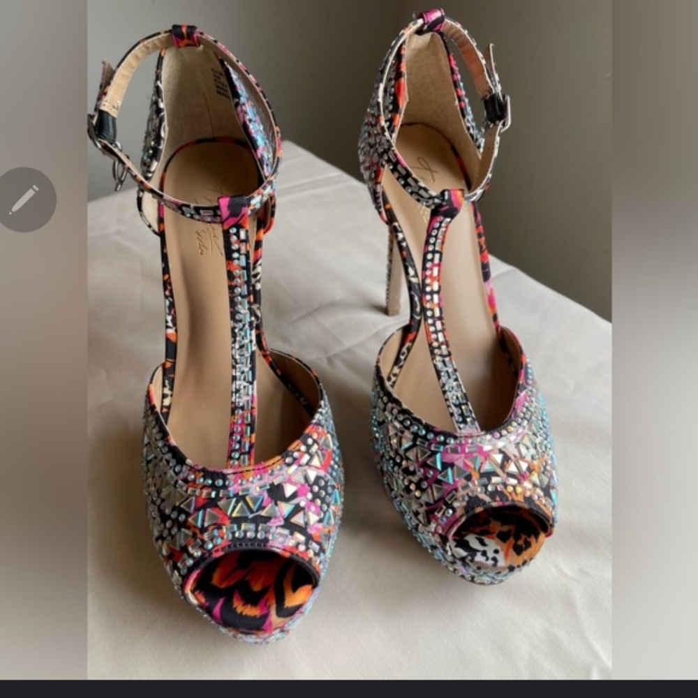 Thalia Sodi gemstone stiletto heels